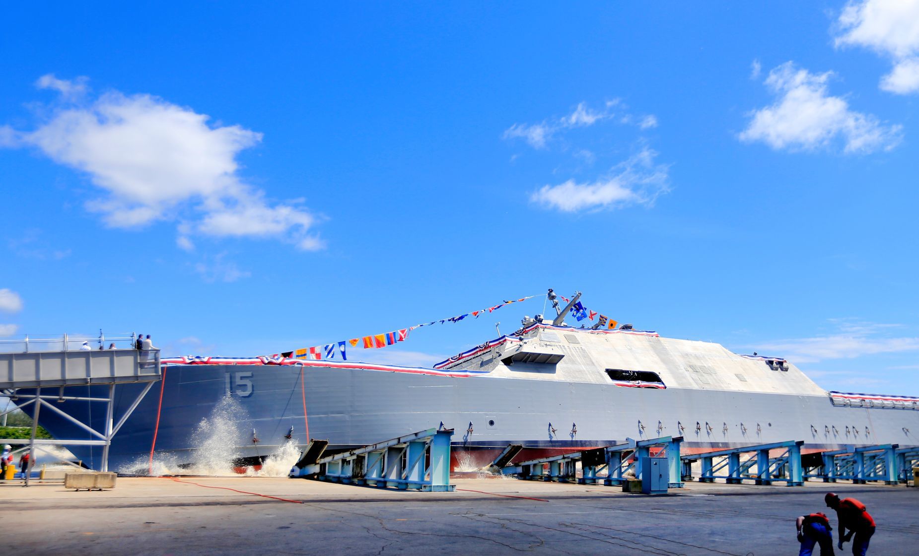 USS Billings launching ceremony